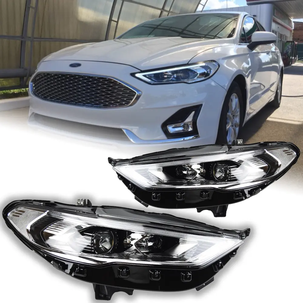 Araba Ford Fusion far projektör Lens 2017-2020 Mondeo sinyal kafa lambası LED farlar Drl otomotiv aksesuarları