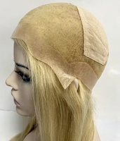 Perruque blonde à dentelle complète, densité 130 %, dentelle suisse transparente ultra-fine, peau fine, sans colle, perruque médicale pour patients atteints d'alopécie et de cancer