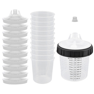 Disposable <b>Spray</b> <b>Paint</b> Cup 600Ml <b>Plastic</b> Gravity Feed Set <b>For</b> Surface Painting - Product Image 1