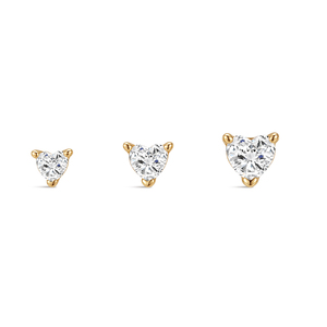 Bijou minimaliste en or massif 14K avec zircon, en titane G23 de qualité implantable, pour piercing labret/lèvre, ou boucle d'oreille à dos plat pour cartilage - Product Image 3