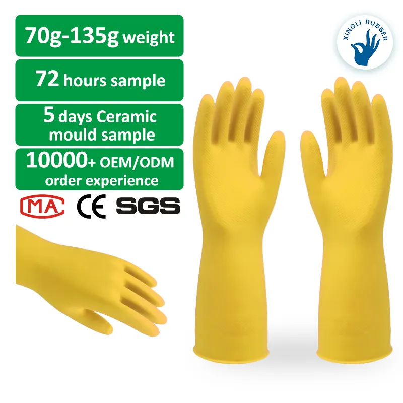 Modieuze Lichte Veiligheidslatex Industriële Handschoenen Voor Chemische Constructie