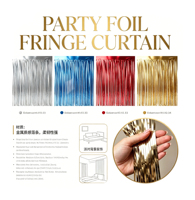 Rideau de franges longues en PET brillant pour décorations de fête, de vacances, à suspendre au mur, accessoires pour photomaton