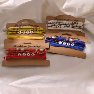 สร้อยข้อมือลูกปัด Tila แนวยุโรปและอเมริกา5ชิ้น/เซ็ตกำไลข้อมือลูกปัดแห่งความรักสไตล์โบฮีเมียนสไตล์แฟชั่นฤดูร้อน - Product Image 1