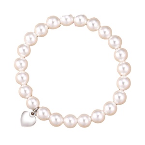 <span class=keywords><strong>Bracciale</strong></span> di perle lucide con corda elastica di tessitura e regalo regolabile per la festa della mamma 8mm <span class=keywords><strong>bracciale</strong></span> con ciondolo a cuore bianco perla - Product Image 5