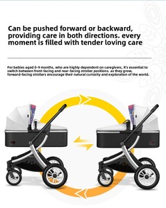 Poussette haute pour bébé avec siège réversible |   Système de voyage pliable et léger |   Siège auto, absorption des chocs et pare-soleil - Product Image 5