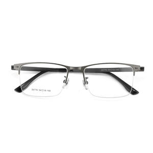 Lunettes de vue demi-cerclées rectangulaires Danyang pour hommes 34776 avec verres en acrylique et branches antidérapantes - Product Image 1