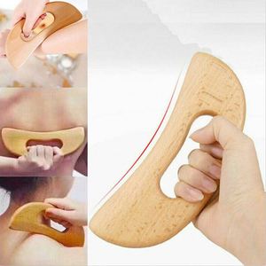 Planche Gua Sha en bois de hêtre en forme de croissant de lune pour la relaxation myofasciale, gratteur facile pour l'auto-massage du cou, du dos et du visage, soulagement de la douleur - Product Image 2
