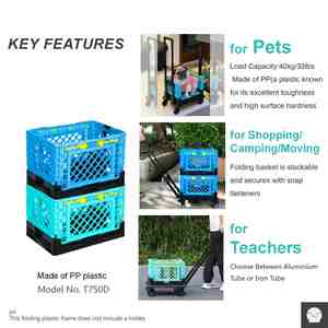 Caja Plegable Portátil de 40L, Capacidad de 40kg, Ligera, de PP y Metal, Resistente, para Camping y Almacenamiento en Garaje, Proveedor de Fábrica OEM - Product Image 2