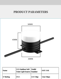 แหล่งกำเนิดแสง LED แบบจุด รุ่น Dot-50H ประสิทธิภาพสูง กันน้ำระดับ IP65 สำหรับโรงแรม ภายนอกอาคาร ใช้ไฟ DC24V/แรงดันต่ำ สำหรับตกแต่งภูมิทัศน์  ออกแบบได้ตามความต้องการ  ขั้นต่ำในการสั่งซื้อน้อย - Product Image 5