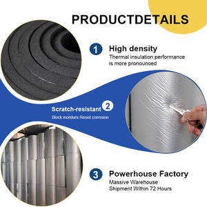 Rollo de espuma de goma Nbr/Pvc de nitrilo recubierto de papel de aluminio Funas Material de aislamiento térmico con excelente aislamiento de vapor de agua - Product Image 2
