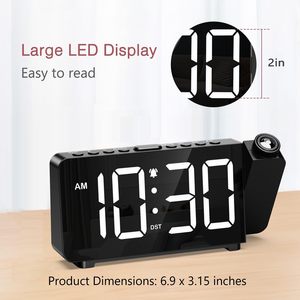 Horloge-radiosondeur numérique à projection laser LED de plafond, vibrante, avec écran LCD intelligent, tendance et populaire, personnalisable OEM/ODM - Product Image 2