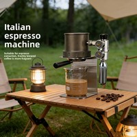 Machine à expresso pneumatique portable en acier inoxydable 304, compacte pour la maison/les voyages en extérieur, avec soupape de décompression CO2/azote