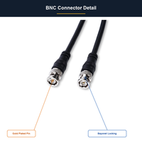 Câble coaxial RG59 75 Ohm BNC mâle vers BNC mâle, broches plaquées or, gaine PVC, conforme RoHS
