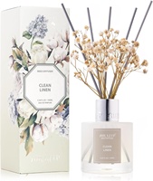 Diffuseur de parfum Airkeep, ensemble de 3,38 fl oz, parfum Clean Linen, 8 bâtonnets en bambou, arôme longue durée pour la maison, la salle de bain
