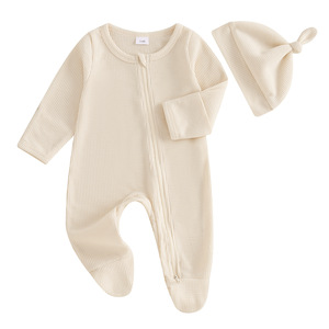 Conjunto <span class=keywords><strong>de</strong></span> Mameluco <span class=keywords><strong>de</strong></span> Bebé <span class=keywords><strong>de</strong></span> Tela Suave Tipo Waffle con Gorro <span class=keywords><strong>a</strong></span> Juego y Cremallera, Traje <span class=keywords><strong>de</strong></span> Dormir y Juego para Bebés <span class=keywords><strong>de</strong></span> <span class=keywords><strong>0</strong></span> <span class=keywords><strong>a</strong></span> 12 <span class=keywords><strong>Meses</strong></span> - Product Image 4