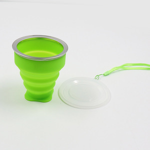 Bán buôn Silicone ráp du lịch cup Silicone Gấp Cắm Trại cup với nắp đậy mở rộng uống cup Set xách tay cup - Product Image 6