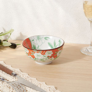 Estilo moderno Cerâmica Flower <span class=keywords><strong>Bowl</strong></span> Gift Set Grande Pequeno Talheres Clássico Pintado Ramen Mergulhando para Cozinha Sala de Jantar Partes - Product Image 5