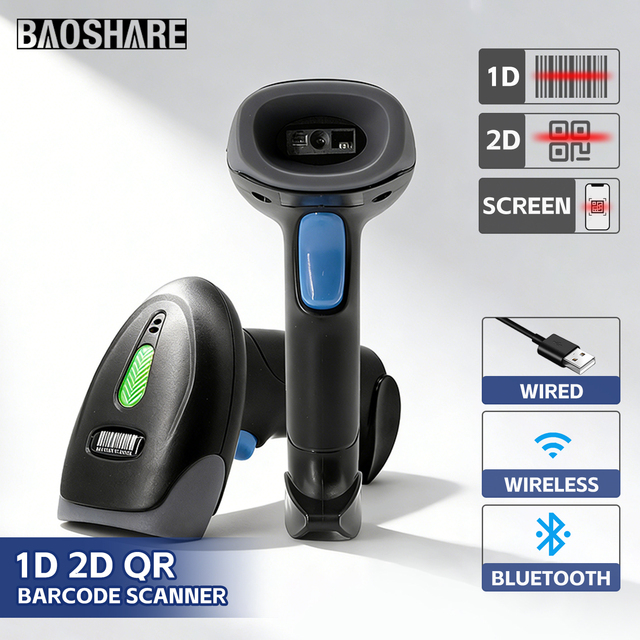 Durable Handheld 2D Barcode Scanner Orange Wireless USB Capability 30000pcs Memory Highly Cost-effective 1-Year Warranty Stock