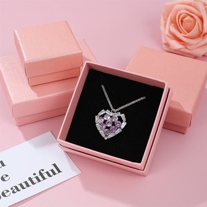 Cajas de Embalaje de Joyería de Cartón, Caja de Papel con Base y Tapa de Cuero Sintético con Logotipo Personalizado, Mini Caja de Joyería para Collares - Product Image 6