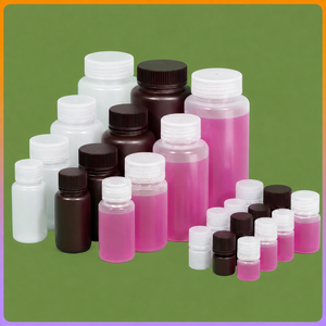 Botella de reactivo sellada transparente de plástico PP para subenvasado de muestras en <span class=keywords><strong>polvo</strong></span>, boca ancha con escala, resistente a altas temperaturas, 5 ml - Product Image 1