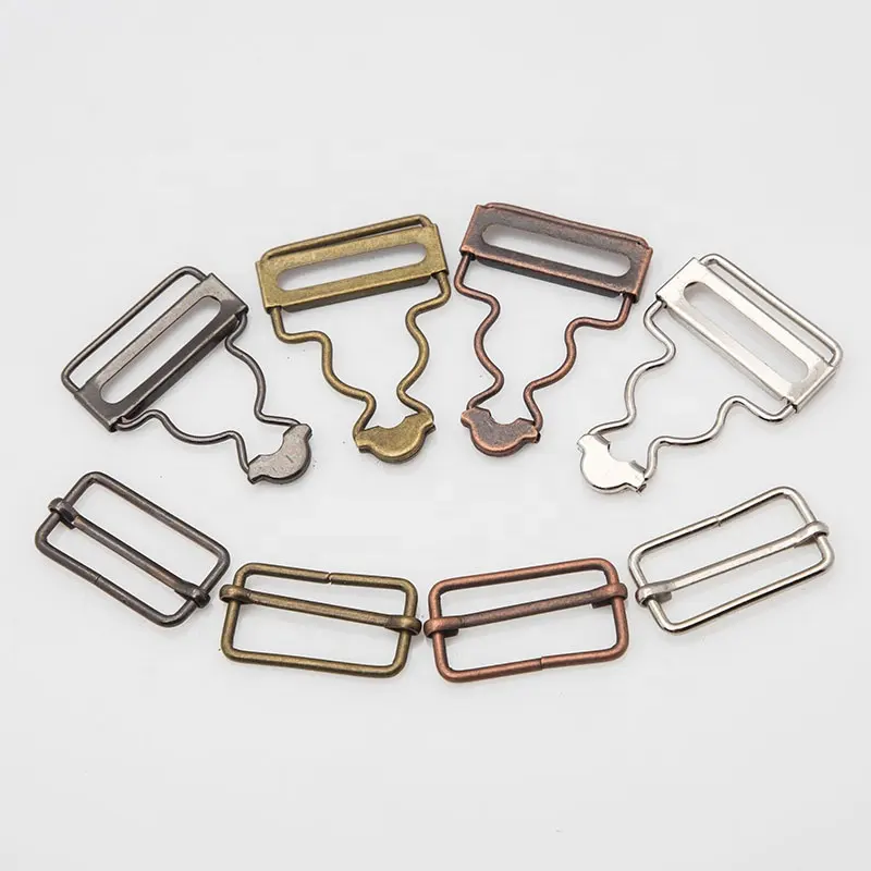 Buckle Adjustable Metal Brass Slider Hoist Buckle Suspender For Clothes