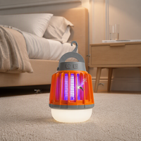 Tueur de moustiques portable rechargeable par USB pour intérieur/extérieur avec une portée allant jusqu'à 20 m, design compact pour bureau, à choc électrique