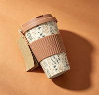 Tasse à café en fibre de bambou avec couvercle en silicone, mug personnalisable, matériau écologique en fibre de bambou, tasse de bureau