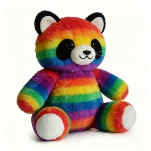 Peluche panda arc-en-ciel personnalisée, peluche panda rayée colorée, jouet en peluche panda rayé arc-en-ciel - Product Image 3