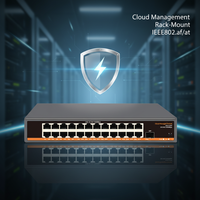 Switch Ethernet de Grado Comercial Administrado por Web, 24 Puertos, Capacidad de 36 Gbps, con Soporte POE, QoS y VLAN, 110-240 V CA