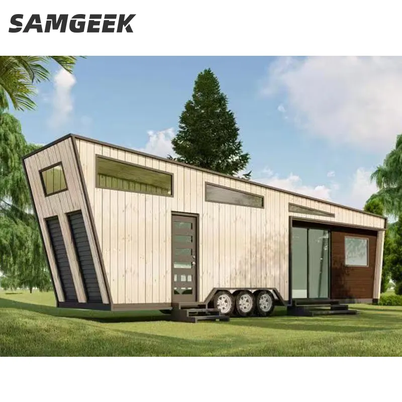 Projetado fabricado casa minúsculo casa em rodas moderno bico cabina kits de construção do jardim casa do prédio