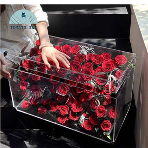 Caja de Acrílico Transparente de Estilo Moderno para Rosas, Florero de Plástico para Regalo de Navidad para Novia, Caja Decorativa para Flores - Product Image 6