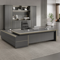 Nuevo Escritorio Ejecutivo Ergonómico Moderno de Lujo con Panel de Madera, Marco de Aleación de Aluminio, Diseño Plegable y Almacenamiento para Archivos
