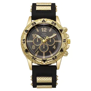 Reloj automático de cara grande de lujo para hombre, relojes de pulsera impermeables, reloj analógico de silicona para hombre, Relojes montre homme