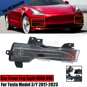 ไฟตัดหมอกหน้ารถยนต์เทสล่า รุ่น 3/Y ปี 2017-2023 รุ่น US ไฟขับขี่แบบ LED DRL สีเหลืองอำพัน ซ้ายและขวา ปี 2022 2021 2020 2019 2018 - Product Image 1
