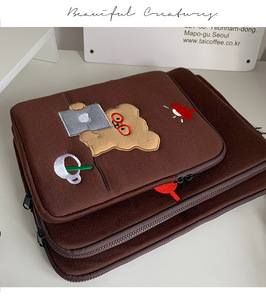 Housse d'<span class=keywords><strong>ordinateur</strong></span> <span class=keywords><strong>portable</strong></span> en tissu de coton Dongjin avec motif d'ours de dessin animé mignon, 11, 13, <span class=keywords><strong>15</strong></span> <span class=keywords><strong>pouces</strong></span>, solution de rangement de haute qualité pour garçons - Product Image 4