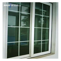 Fenêtres coulissantes en aluminium de petite taille avec grille, en verre trempé, style français, pour la maison