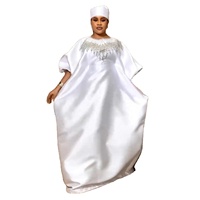 Nouvelle mode africaine, robe boubou de haute qualité, robe blanche riche pour maman, ensemble avec écharpe, deux pièces, robes maxi pour femmes, K1138