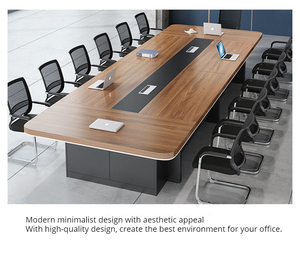 Meubles de bureau de luxe en bois, table de réunion, table de conférence moderne, ensemble de table de salle de réunion - Product Image 4