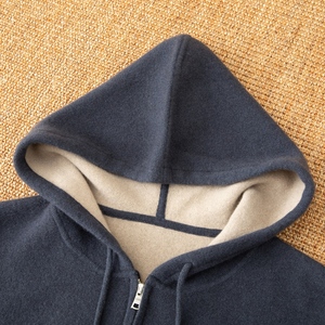 Maglione Invernale Casual da <span class=keywords><strong>Uomo</strong></span> con Cappuccio e Chiusura a Zip 100% <span class=keywords><strong>Cashmere</strong></span>, Lavorato a Maglia Rasata a Manica Lunga con Logo Personalizzabile - Product Image 4
