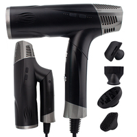 Sèche-cheveux professionnel ionique 2400W, séchage rapide, compact, faible bruit, air froid, avec diffuseur et concentrateur