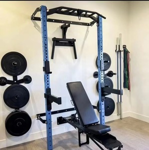Equipo de <span class=keywords><strong>Fitness</strong></span> para Gimnasio en Casa <span class=keywords><strong>Rack</strong></span> Plegable de Pared Soporte para Sentadillas de Montaje Mural con Barra Multiaagarre - Product Image 4
