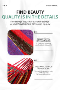 गर्म बिक्री आधुनिक डिजाइन पोर्टेबल आउटडोर शिविर हैममॉक समुद्र तट कैनवास सामग्री कम कीमत पर फोल्डेबल - Product Image 3