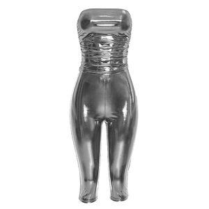 Viviblook J26ST113 Women Sexy Summer Sleeveless Hot Stamping Strapless Top Skinny Cropped Pants Two Piece Set for Ladies - Product Image 5