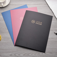 Porte-documents en gros A4 A5 avec logo en feuille d'or, dossiers en papier personnalisables pour le bureau