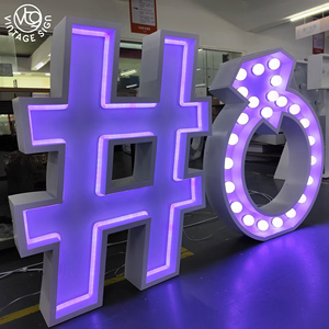Letrero LED RGB Grande con Cambio de Color, Independiente, con Hashtag y Símbolo de Género - Product Image 3