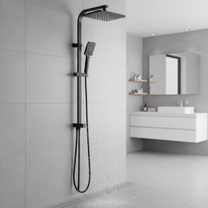 Ensemble <span class=keywords><strong>de</strong></span> <span class=keywords><strong>barre</strong></span> <span class=keywords><strong>de</strong></span> <span class=keywords><strong>douche</strong></span> en acier inoxydable 304 noir mat, ensemble <span class=keywords><strong>de</strong></span> <span class=keywords><strong>douche</strong></span> mural avec douchette à 3 fonctions et pomme <span class=keywords><strong>de</strong></span> <span class=keywords><strong>douche</strong></span> pluie - Product Image 2