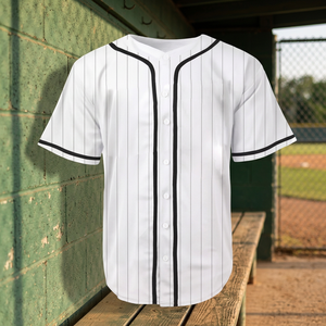 Custom Wholesale 100% Polyester Mesh Breathable <b>Button</b> Mandarin Collar Double Strap Plus Size Short Sublimated Print Baseball - Product Image 3