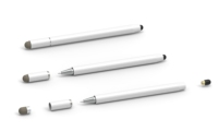 Stylet tactile magnétique capacitif passif en métal, design 3-en-1, pointe remplaçable, 14 cm de long, universel pour tablettes Android