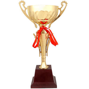 ถ้วยรางวัลพร้อมหู รางวัลแบบไม่มีฝาปิด และพร้อมริบบิ้นสีแดง ถ้วยรางวัลกีฬาโลหะ เหรียญรางวัล ปรับแต่งโลโก้ งานฝีมือโลหะ - Product Image 6