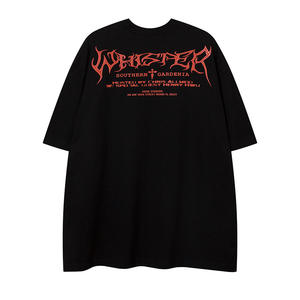 เสื้อยืดฮิปฮอปสตรีทแวร์พิมพ์ลายโลโก้ตามสั่ง - เสื้อยืดโอเวอร์ไซส์ผ้าฝ้ายตาข่ายรูดเชือกแบบยูนิเซ็กซ์ สไตล์ INS สำหรับฤดูร้อน ขายส่ง - Product Image 3